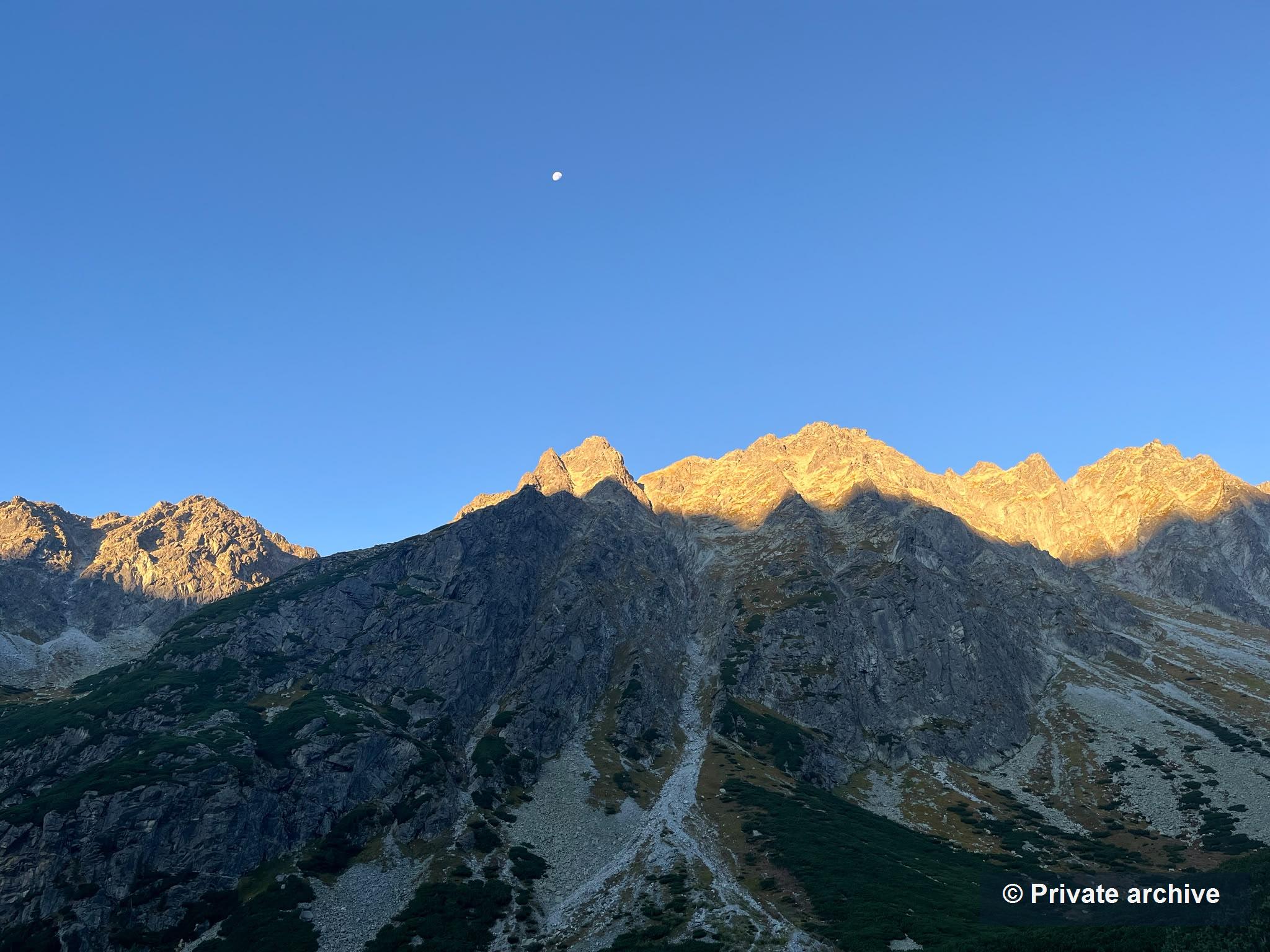 Tatra peaks in warm evening light